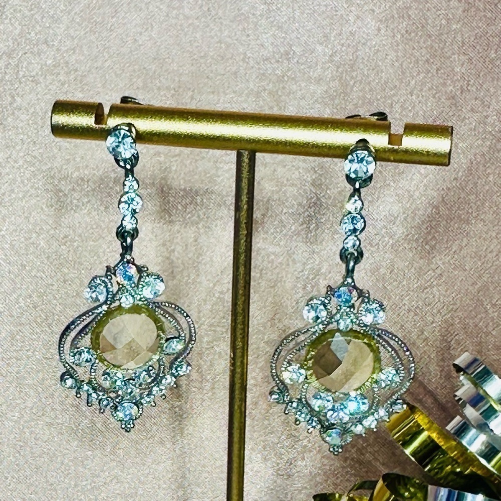 Statement Dangling Rhinestone Earrings - Picture 7 of 15